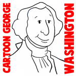 How to Draw Cartoon George Washington with Simple Step by Step Lesson ...