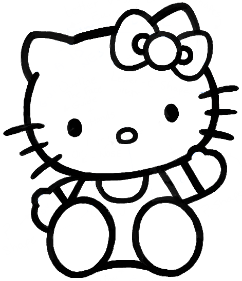 How to Draw Hello Kitty Sitting with Simple Steps for Kids – How to ...