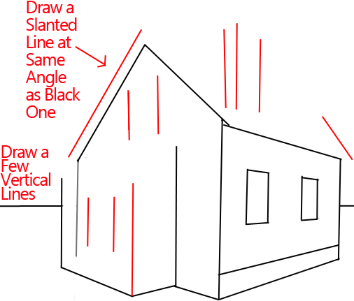 simple house drawing inside