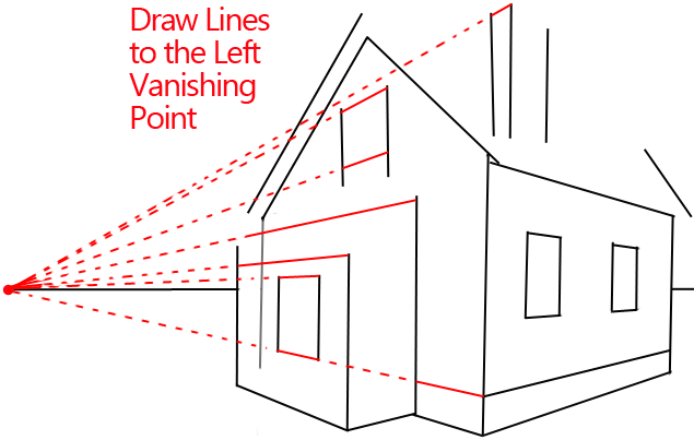 Aerial Perspective Drawing For Beginners, Modern House, Two Point  Perspective