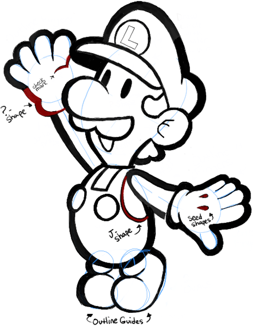 how to draw mario and luigi step by step