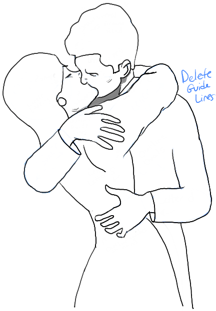 how to draw two people in love