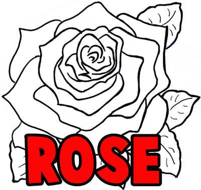 how to draw a simple rose step by step for kids