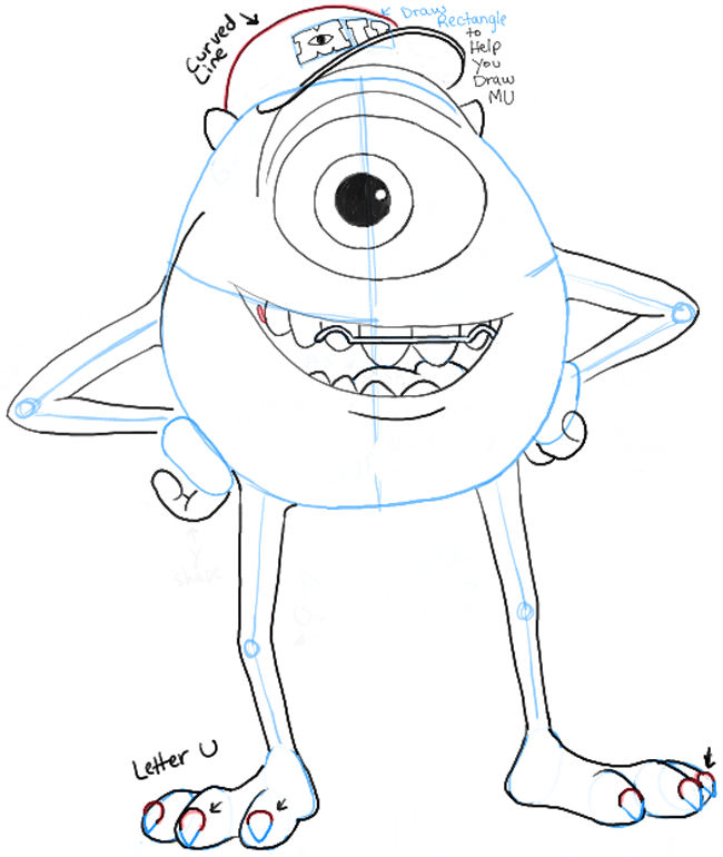 mike wazowski baby drawing step by step