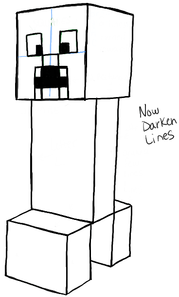 Drawing Creeper Minecraft Face