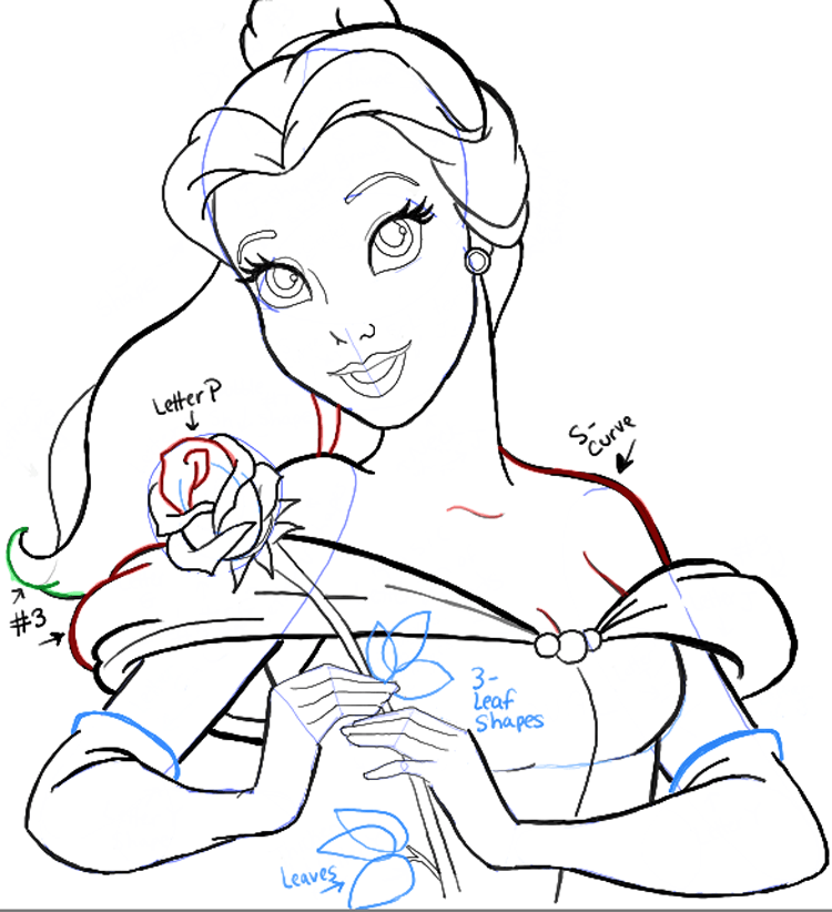 Princess Belle Drawing  Step By Step Tutorial  Cool Drawing Idea
