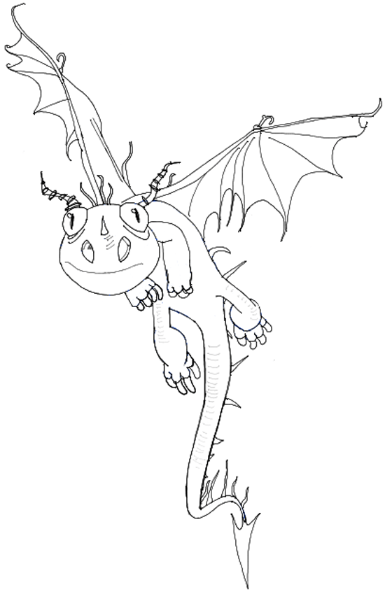 How to Draw Terrible Terror from How to Train Your Dragon 2 Step by