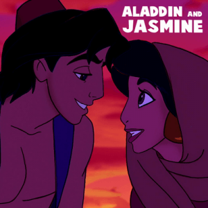 How To Draw Aladdin And Jasmine About To Kiss In Easy Steps Tutorial ...