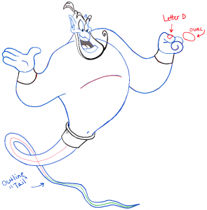 How to Draw the Genie from Disneys Aladdin Step by Step Drawing