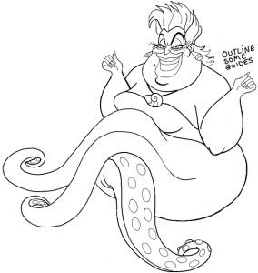 How Draw Ursula The Sea Witch from The Little Mermaid Step by Step ...