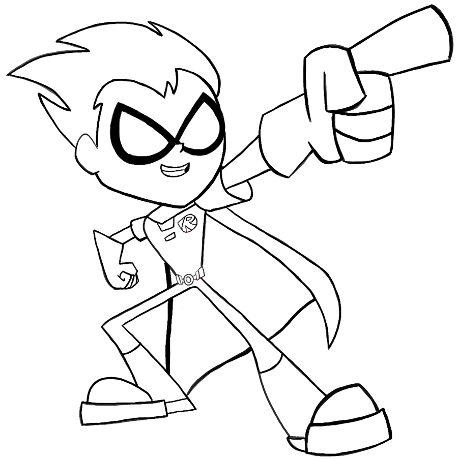 how to draw robin from teen titans go