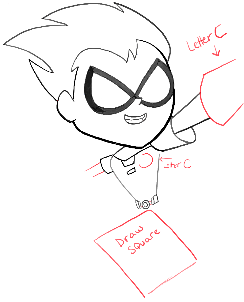 how to draw robin from teen titans go