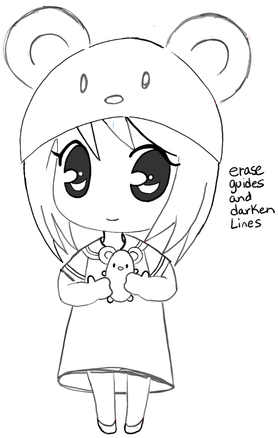How To Draw A Chibi Girl With Cute Mouse Hat Easy Step By Step Drawing Tutorial How To Draw Step By Step Drawing Tutorials