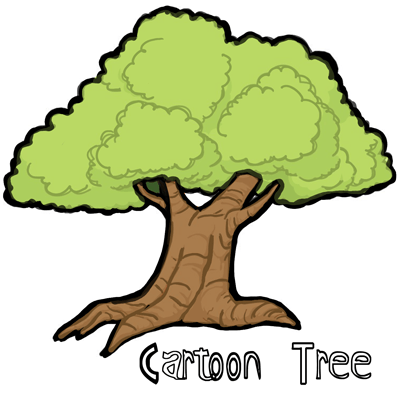 How to Draw Cartoon Trees with Simple Steps Lesson