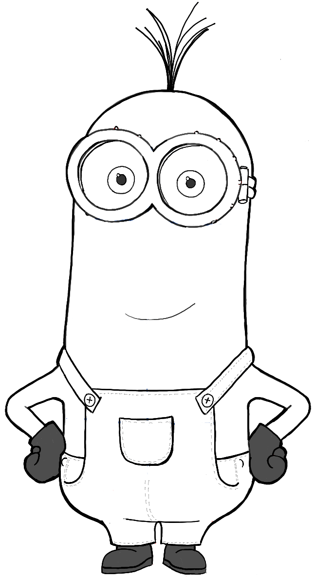 How to Draw Kevin from The Minions Movie 2015 in Easy Steps Lesson ...