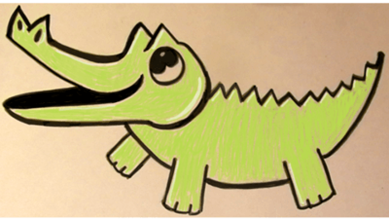 cartoon alligator drawing