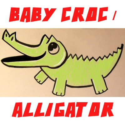 cute baby alligator cartoon