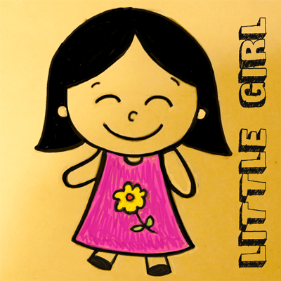 Learn How to Draw Cartoon Girls with Simple Step by Step Drawing Lesson for Children
