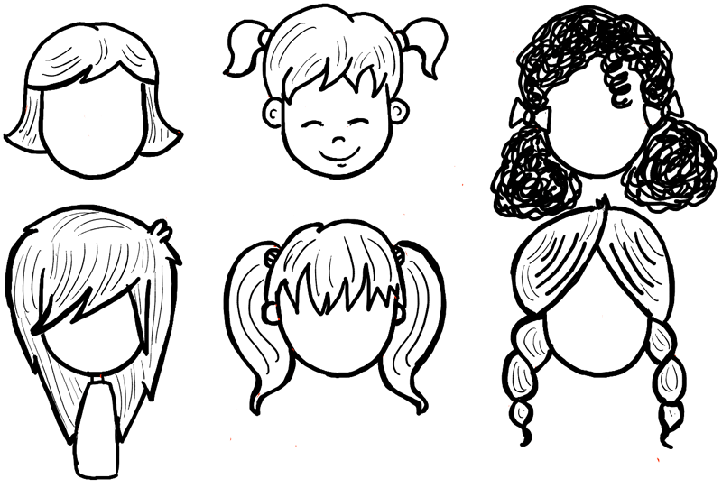Orasnap: Curly Hair Girl Drawing Cartoon