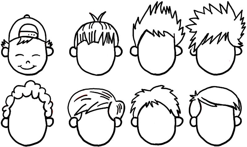 how to draw hair step by step for kids