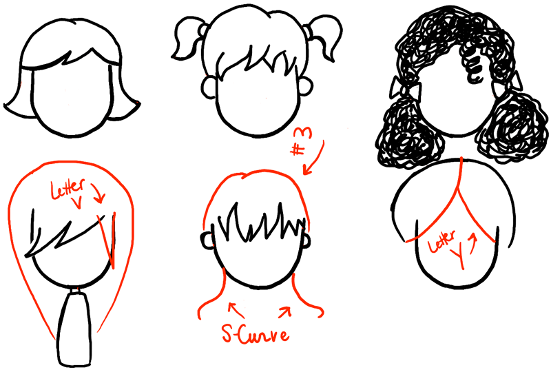 How to Draw Girls Hair Styles for Cartoon Characters Drawing Tutorial ...
