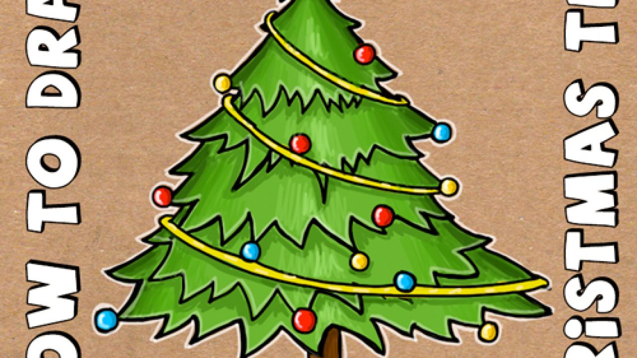 How to Draw a Christmas Tree - Step by Step Drawing Tutorial - Easy Peasy  and Fun