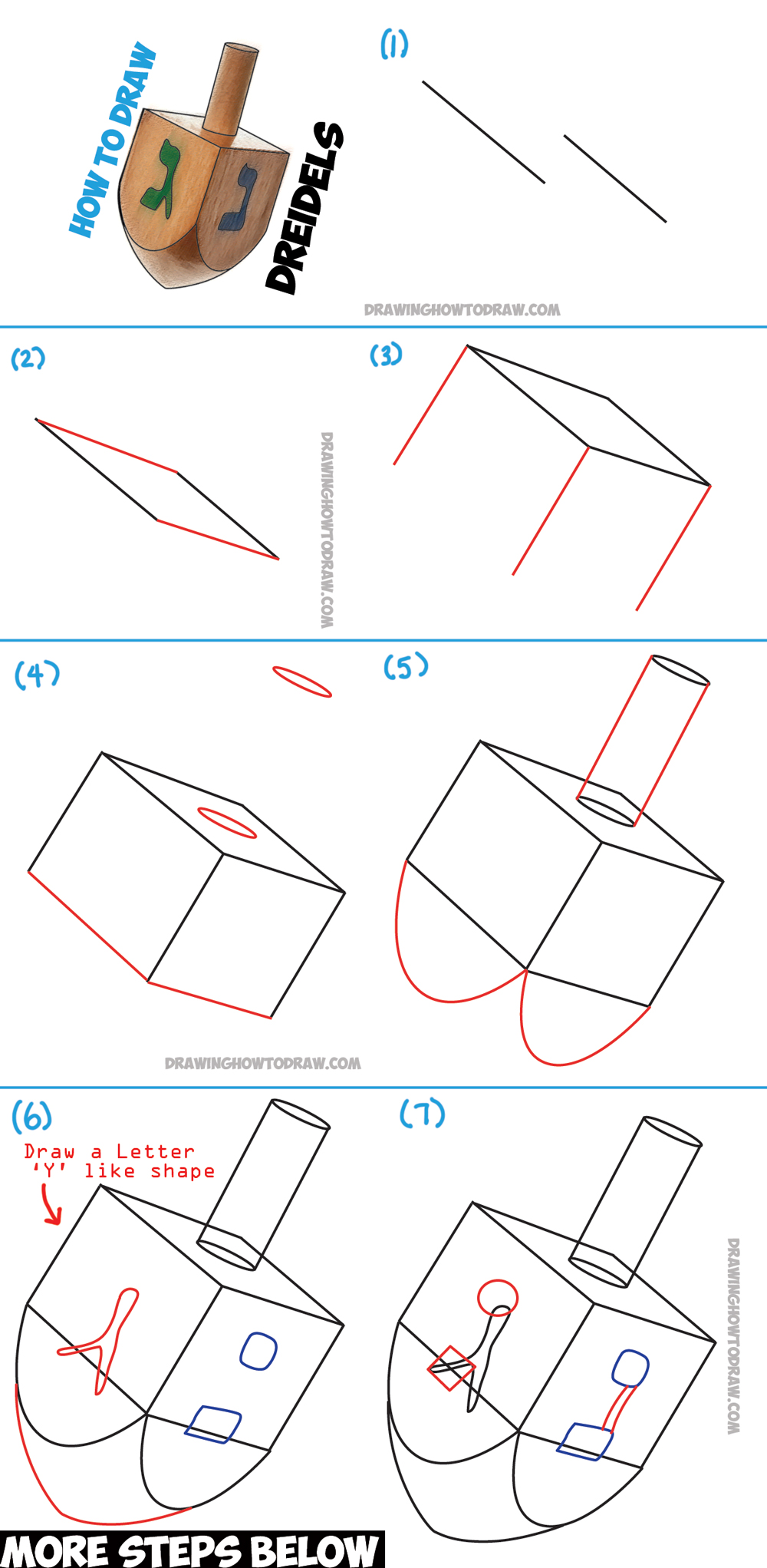 How to Draw a Dreidel for Hanukkah (Chanukah) Easy Step by Step Drawing