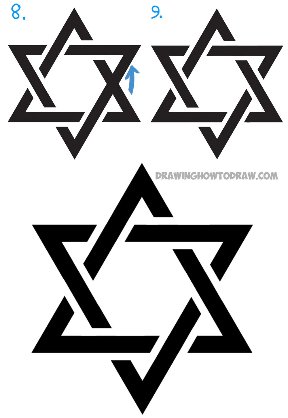 How to Draw the Star of David (The Jewish Star) with Easy Steps Drawing