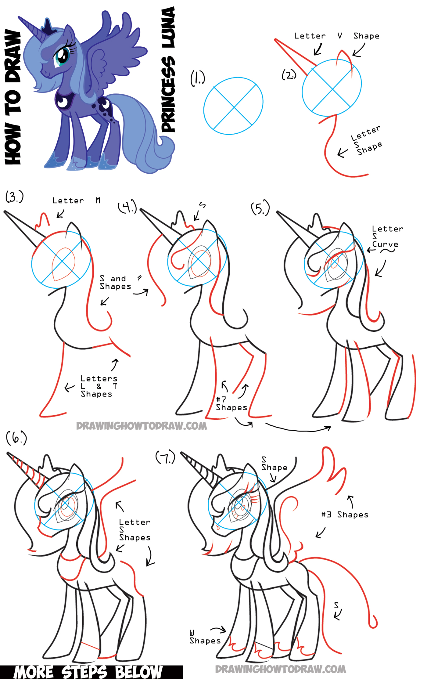 how to draw princess luna