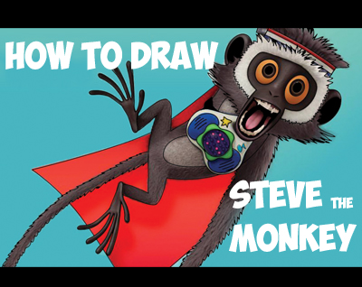 learn to draw steve the monkey from cloudy with a chance of meatballs drawing lesson