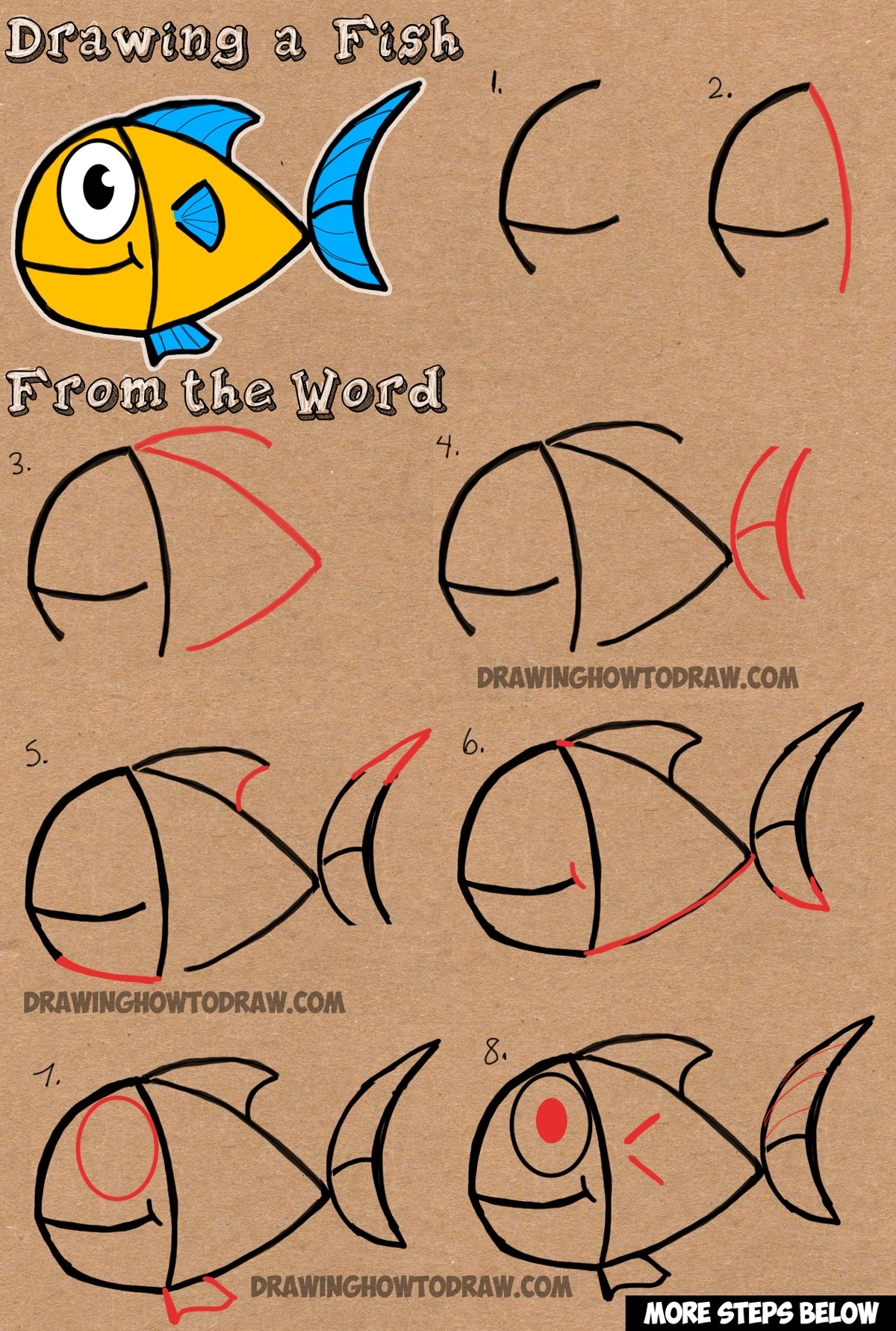 Fish drawing for beginners  How to draw fish step by step