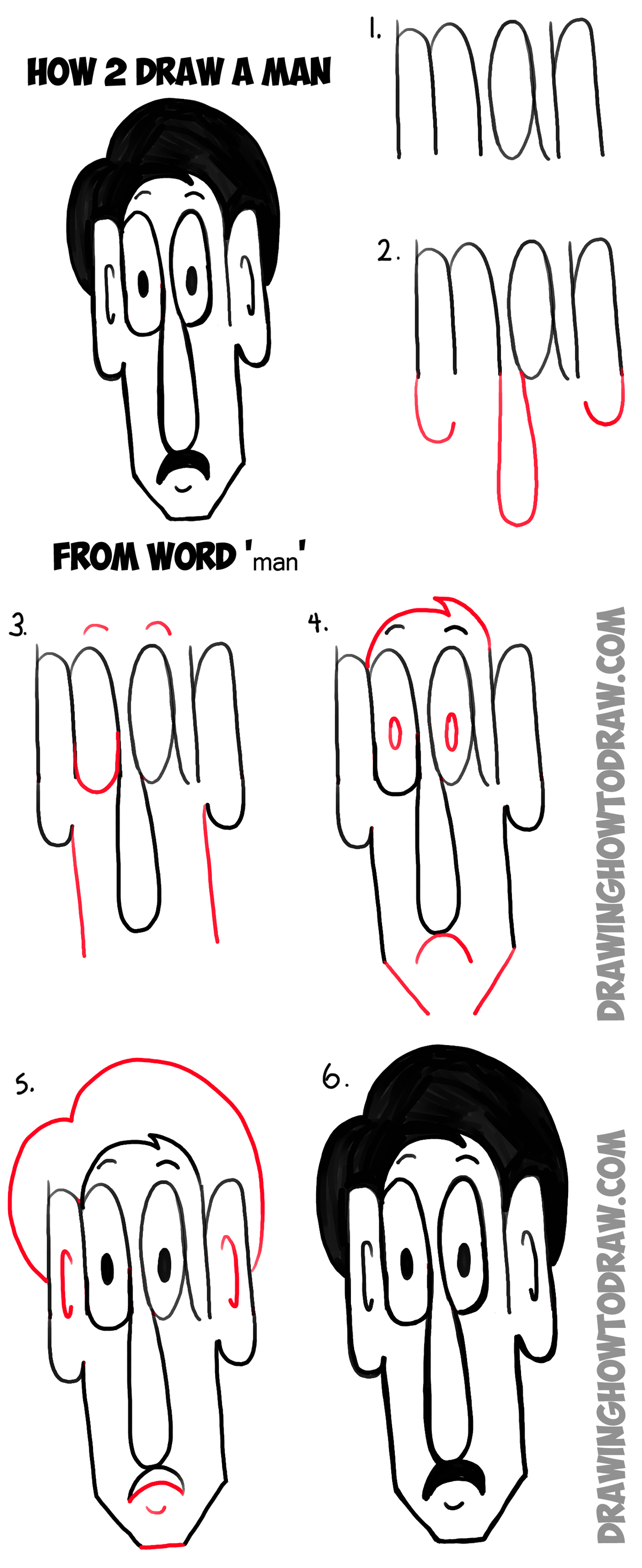 how to draw a man step by step