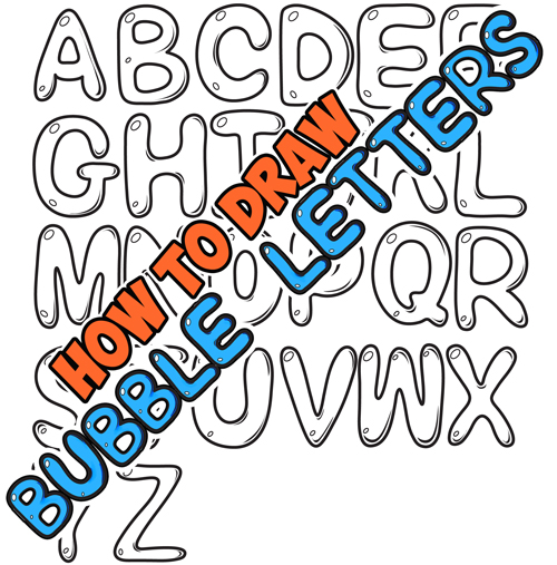 how to draw bubble letters a z step by step
