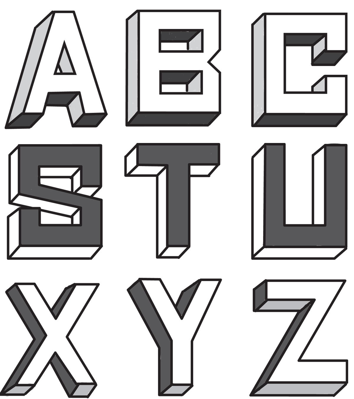 graffiti alphabet bubble letters 3d