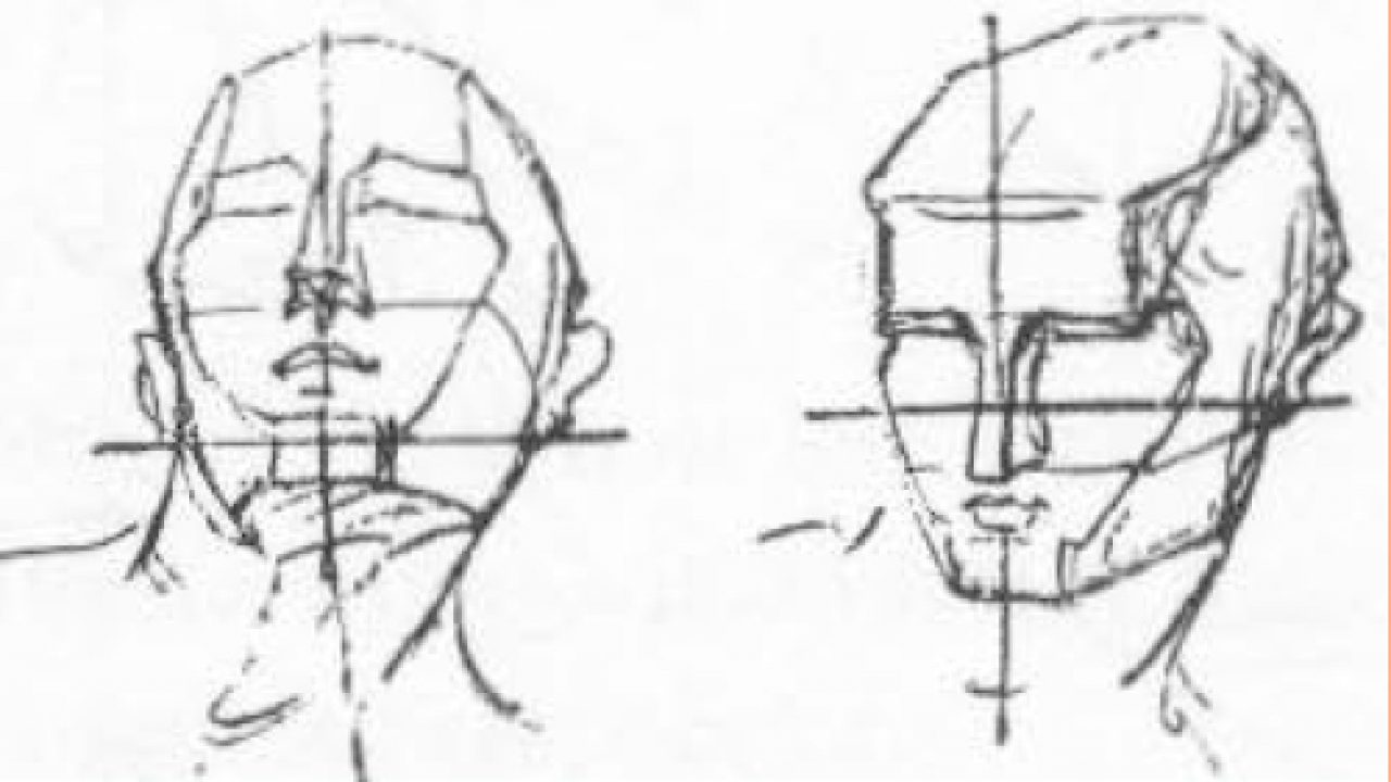 how to draw a human head step by step