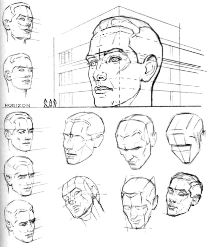 How to Draw the Face and Head in Perspective to Keep Correct ...