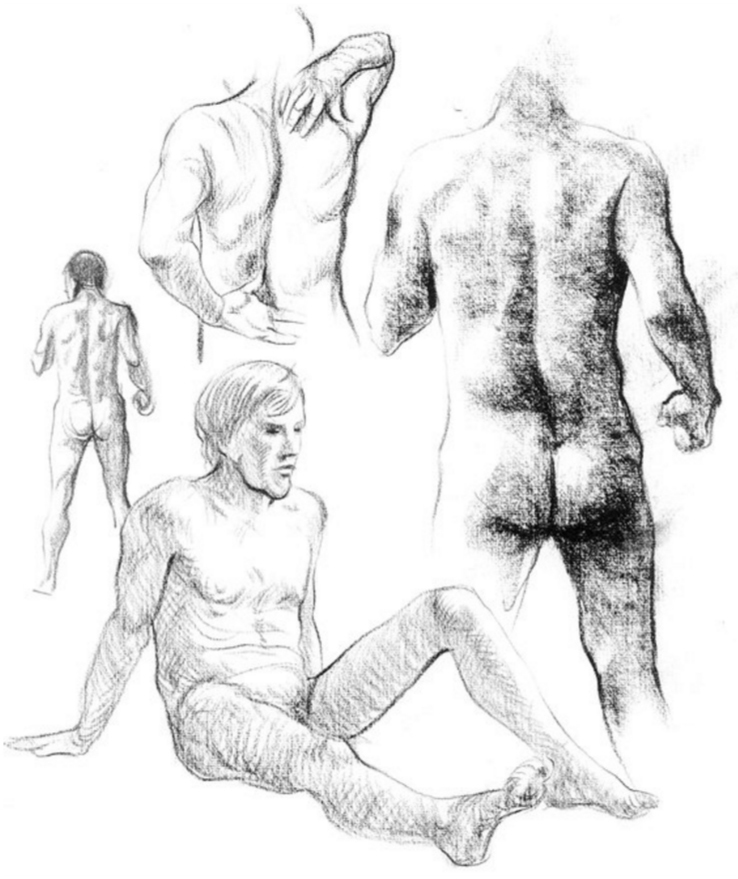 life drawing male model poses