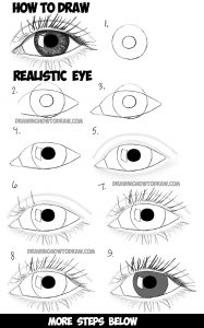 How to Draw Realistic Eyes with Step by Step Drawing Tutorial in Easy ...