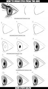 How to Draw Realistic Eyes from the Side Profile View – Step by Step ...