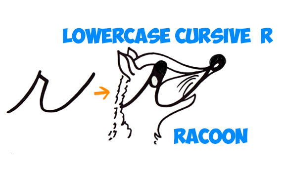 learn how to draw a raccoon from a lowercase letter r in easy steps