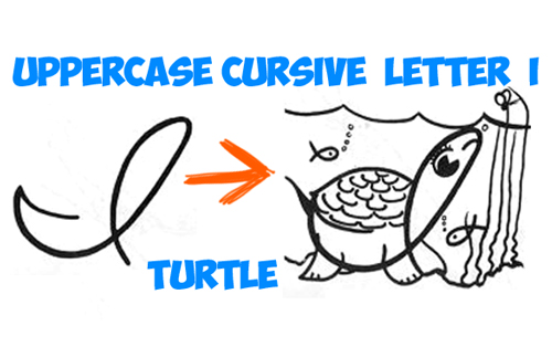 learn how to draw a cursive letter I Turtle