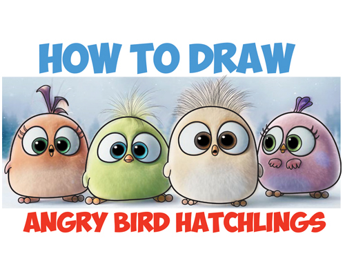 learn how to draw angry bird babies hatchlings