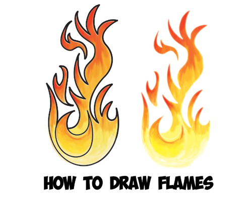 how to draw flames step by step