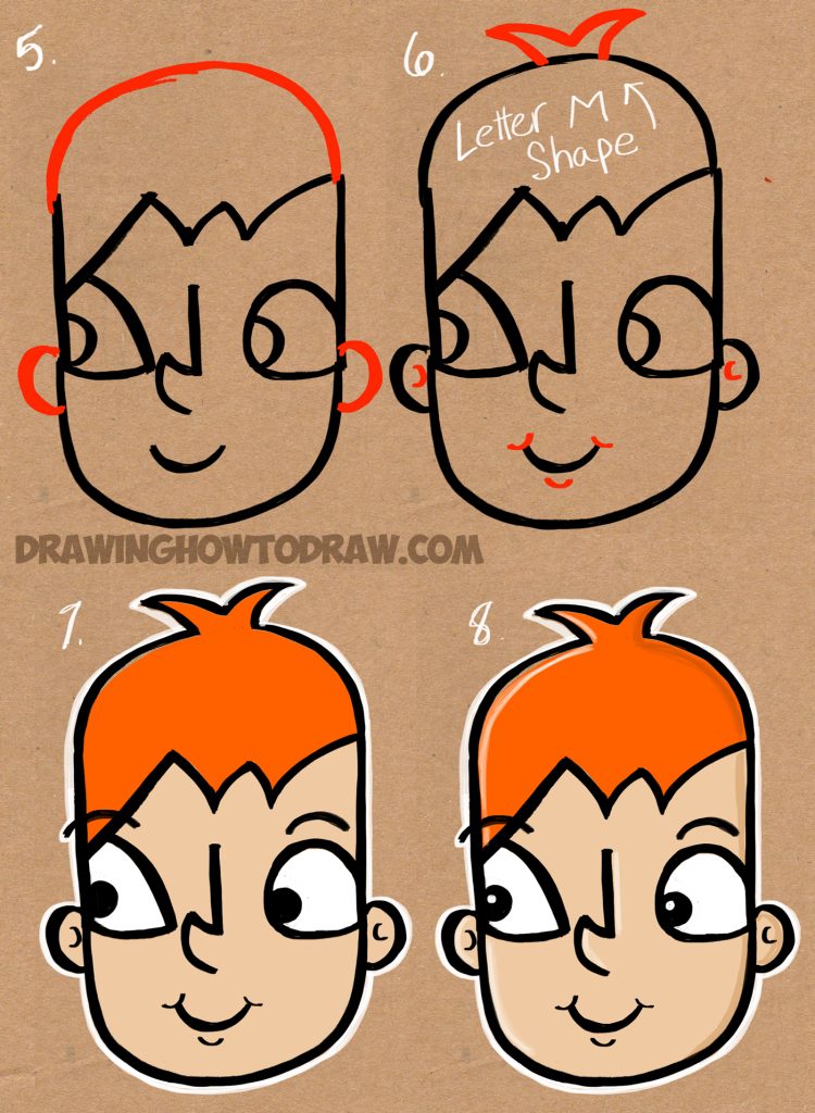 How to Draw a Cartoon Kid from the Word Kid - Easy Tutorial for Kids ...