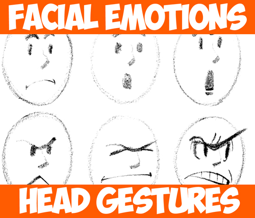 Drawing Cartoon Facial Expressions and Head Gestures