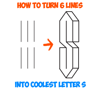 turning 6 lines into a cool letter S shape
