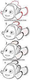 How to Draw Nemo from Disney’s Finding Dory : Step by Step Drawing ...