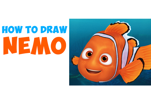 How to draw Nemo from Finding Dory Movie - Simple Step by Step Drawing Tutorial