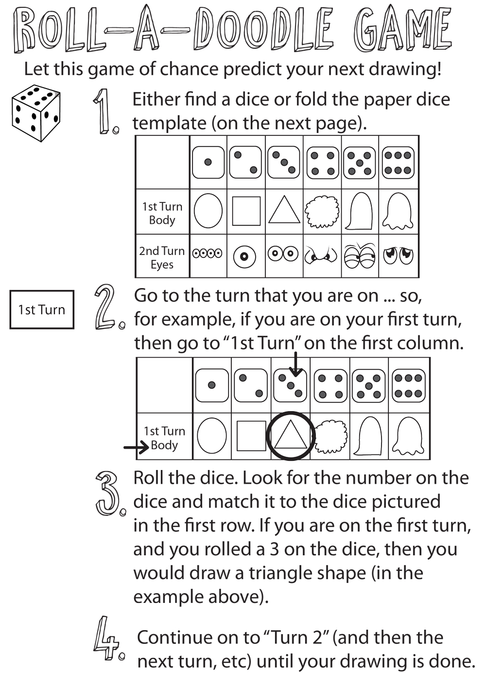 Drawing Games for Kids : Roll the Dice Drawing Game How to Draw Step