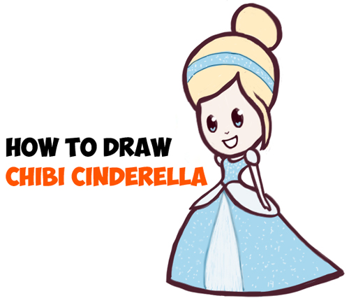 How To Draw Cute Cinderella Kawaii - Art For Kids Hub -